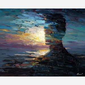 shadow, light, dusk, outline, presence, contrast, glow, void, edge, figure, palette knife, oil painting, impasto, texture, expressive, layered paint, dynamic light, atmospheric, color depth, art