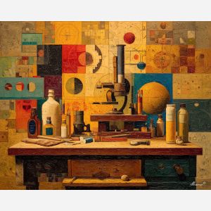 renaissance, geometry, anatomy, chalk, codex, proportion, study, spiral, draft, sepia, palette knife, oil painting, impasto, texture, expressive, layered paint, dynamic light, atmospheric, color depth, art