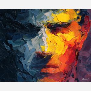 sculpture, marble, anatomy, chiaroscuro, form, muscle, monument, tension, gesture, light, palette knife, oil painting, impasto, texture, expressive, layered paint, dynamic light, atmospheric, color depth, art