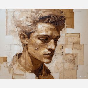 renaissance, geometry, anatomy, chalk, codex, proportion, study, spiral, draft, sepia, palette knife, oil painting, impasto, texture, expressive, layered paint, dynamic light, atmospheric, color depth, art