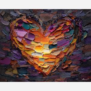 heart, emotion, warmth, pulse, red, connection, vein, core, intimacy, glow, palette knife, oil painting, impasto, texture, expressive, layered paint, dynamic light, atmospheric, color depth, art