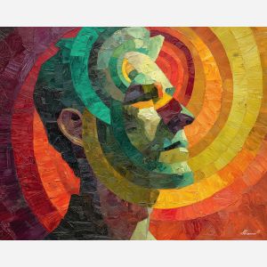 renaissance, geometry, anatomy, chalk, codex, proportion, study, spiral, draft, sepia, palette knife, oil painting, impasto, texture, expressive, layered paint, dynamic light, atmospheric, color depth, art