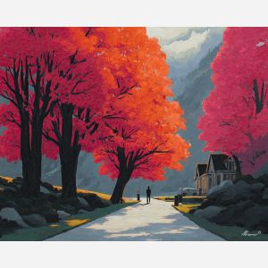 bright, playful, odd, happy, simple, bold, fun, quick, color, cheer, palette knife, oil painting, impasto, texture, layered paint, expressive surface, color depth, atmospheric, visual mood, art