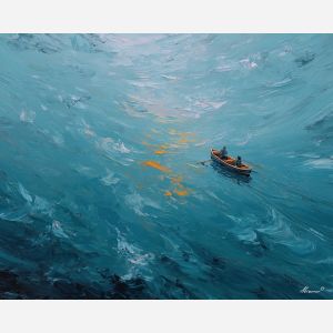 soft, clear, slow, drift, glow, wave, quiet, light, fluid, tender, palette knife, oil painting, impasto, texture, layered paint, expressive surface, color depth, atmospheric, visual mood, art