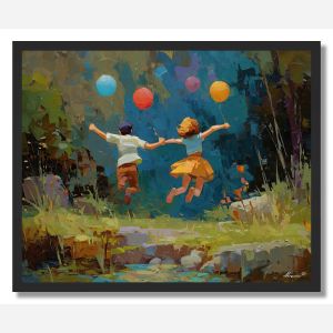 PLAYFUL BOUNCE HAPPY - FRAMED