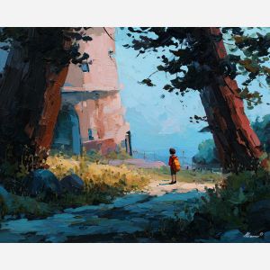 bright, playful, odd, happy, simple, bold, fun, quick, color, cheer, palette knife, oil painting, impasto, texture, layered paint, expressive surface, color depth, atmospheric, visual mood, art