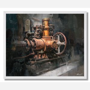 COPPER ENGINE VALVE - FRAMED