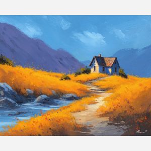 bright, playful, odd, happy, simple, bold, fun, quick, color, cheer, palette knife, oil painting, impasto, texture, layered paint, expressive surface, color depth, atmospheric, visual mood, art