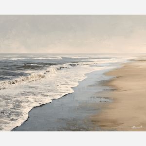 salt, horizon, drift, tide, open, blue, wind, shore, pale, calm, palette knife, oil painting, impasto, texture, layered paint, expressive surface, color depth, atmospheric, visual mood, art