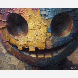 bright, playful, odd, happy, simple, bold, fun, quick, color, cheer, palette knife, oil painting, impasto, texture, layered paint, expressive surface, color depth, atmospheric, visual mood, art