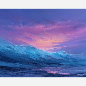 soft, clear, slow, drift, glow, wave, quiet, light, fluid, tender, palette knife, oil painting, impasto, texture, layered paint, expressive surface, color depth, atmospheric, visual mood, art