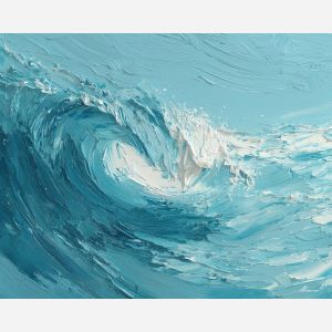 soft, clear, slow, drift, glow, wave, quiet, light, fluid, tender, palette knife, oil painting, impasto, texture, layered paint, expressive surface, color depth, atmospheric, visual mood, art