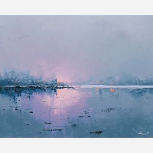 quiet, still, soft, open, bare, calm, silent, clean, light, simple, palette knife, oil painting, impasto, texture, layered paint, expressive surface, color depth, atmospheric, visual mood, art