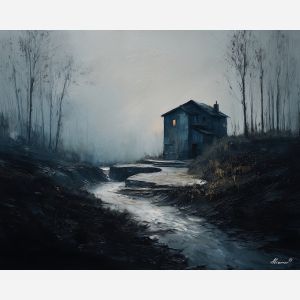 faded, ash, shadow, muted, drift, low, broken, deep, soft, dark, palette knife, oil painting, impasto, texture, layered paint, expressive surface, color depth, atmospheric, visual mood, art