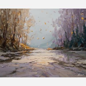 together, common, shared, joined, single, bond, circle, linked, whole, union, palette knife, oil painting, impasto, texture, layered paint, expressive surface, color depth, atmospheric, visual mood, art