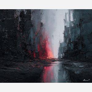 faded, ash, shadow, muted, drift, low, broken, deep, soft, dark, palette knife, oil painting, impasto, texture, layered paint, expressive surface, color depth, atmospheric, visual mood, art