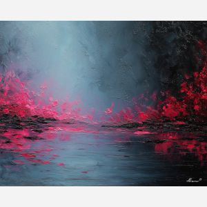 soft, clear, slow, drift, glow, wave, quiet, light, fluid, tender, palette knife, oil painting, impasto, texture, layered paint, expressive surface, color depth, atmospheric, visual mood, art