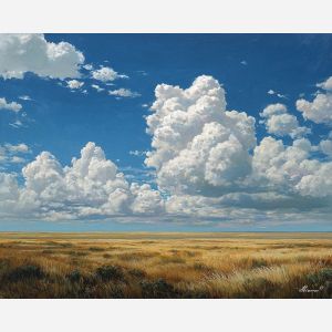 argentine pampas, open grassland, oil painting, cultural landscape, wide sky, painterly texture, everyday argentina, detailed oil