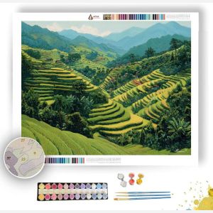INDONESIAN RICE FIELDS - Paint by Numbers Full Kit