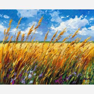 netherlands summer fields,farmland,oil painting,afremov style