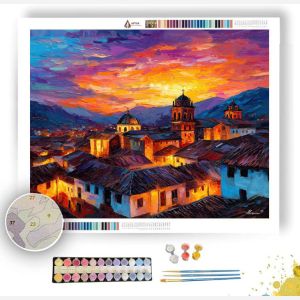 CUSCO SUNSET ROOFS - Paint by Numbers Full Kit