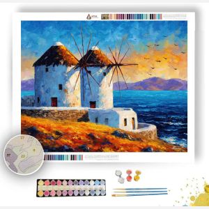 MYKONOS WINDMILLS - Paint by Numbers Full Kit