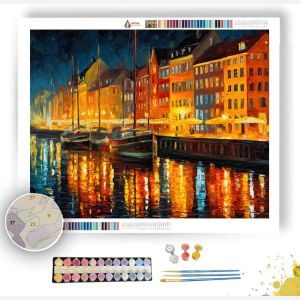 COPENHAGEN NIGHT HARBOR - Paint by Numbers Full Kit