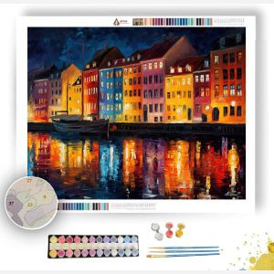 COPENHAGEN HARBOR GLOW - Paint by Numbers Full Kit