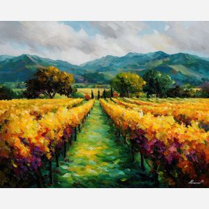 champagne vineyards,france wine region,oil painting,afremov style