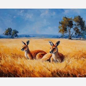 kangaroos,australian wildlife,oil painting,afremov style