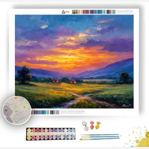 COSTA RICAN SUNSET FIELDS - Paint by Numbers Full Kit