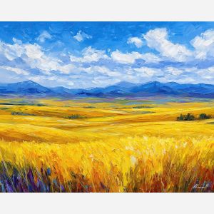 canadian prairies,wheat fields,oil painting,afremov style