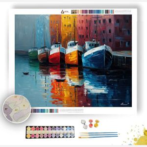 NORWEGIAN FISHING BOATS - Paint by Numbers Full Kit