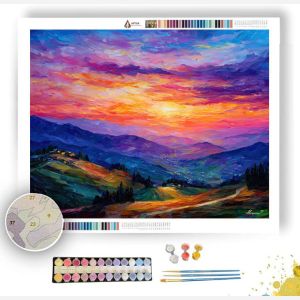 JAPANESE SUNSET HILLS - Paint by Numbers Full Kit