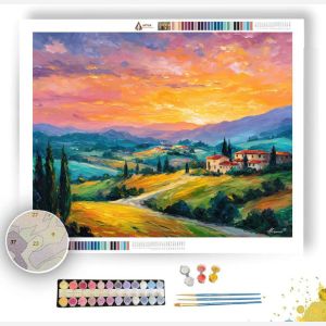 SPANISH SUNSET HILLS - Paint by Numbers Full Kit