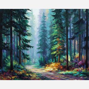 finland forest,pathway,oil painting,afremov style