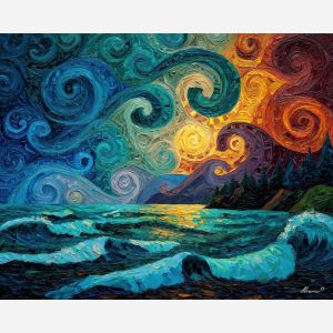 maori culture,new zealand coast,oil painting,patterns,afremov style