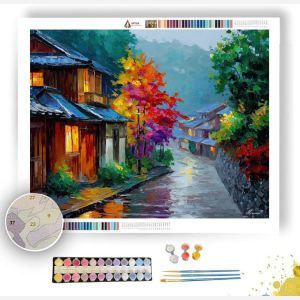 JAPANESE VILLAGE ROAD - Paint by Numbers Full Kit