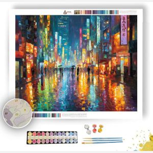 TOKYO RAIN STREET - Paint by Numbers Full Kit
