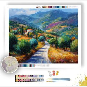GREEK COUNTRYSIDE ROAD - Paint by Numbers Full Kit