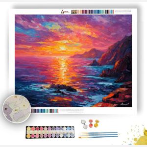 NORWEGIAN CLIFF SUNSET - Paint by Numbers Full Kit