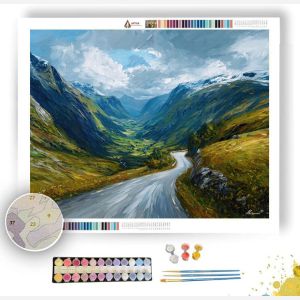 NORWEGIAN MOUNTAIN ROAD - Paint by Numbers Full Kit