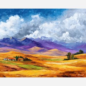 peru highlands,upland landscape,oil painting,afremov style