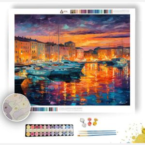 CANNES HARBOR SUNSET - Paint by Numbers Full Kit