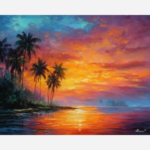darwin coast,tropical australia,oil painting,afremov style