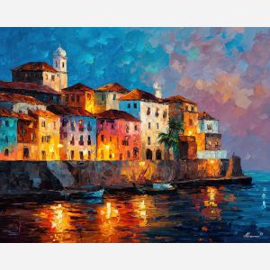 salvador pelourinho,brazil culture,oil painting,afremov style