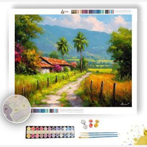 COSTA RICAN FARM ROAD - Paint by Numbers Full Kit