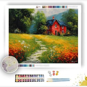 RED COTTAGE MEADOW - Paint by Numbers Full Kit