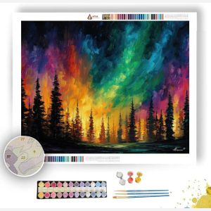 AURORA OVER PINES - Paint by Numbers Full Kit