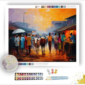 AFRICAN MARKET MORNING - Paint by Numbers Full Kit